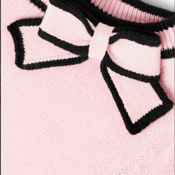 Gymboree Chic Pink & Black Long Sleeve Toddler Sweater Dress with Complimentary - Picture 4 of 9
